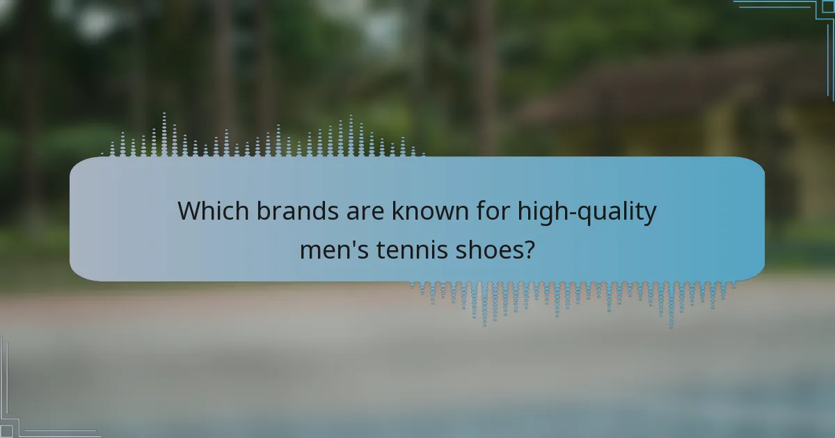 Which brands are known for high-quality men's tennis shoes?